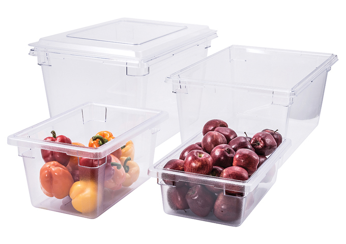Food Storage Box, 18" x 26" x 9", Clear, PC | White Stone