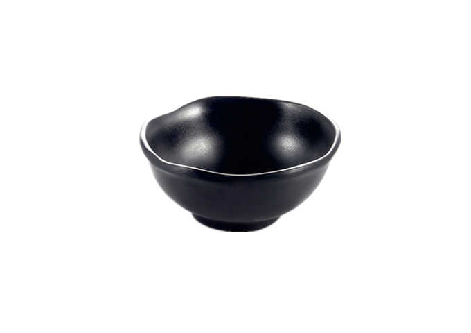 6'' Black Bowl Melamine | White Stone