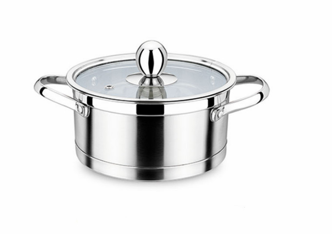 5", Stainless Steel, W / Lid, Sauce Pot | White Stone