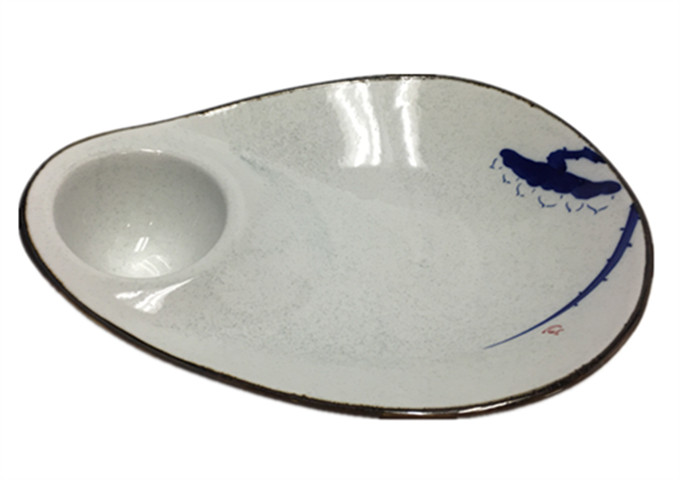 Whitestone Ceramic Dipping Plate, 12'' X 9-3/4'' | White Stone