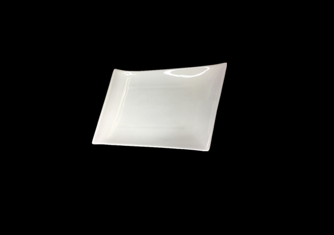 10" X 7'' Ceramic White Plate Rhombus Shape - JLD | White Stone