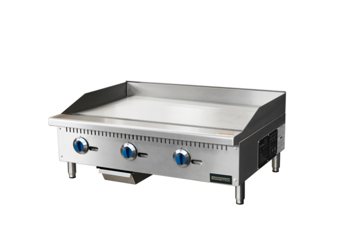 Manotick MT-G36-M 36'' Gas Countertop Griddle with Manual Controls -90,000 BTU | White Stone