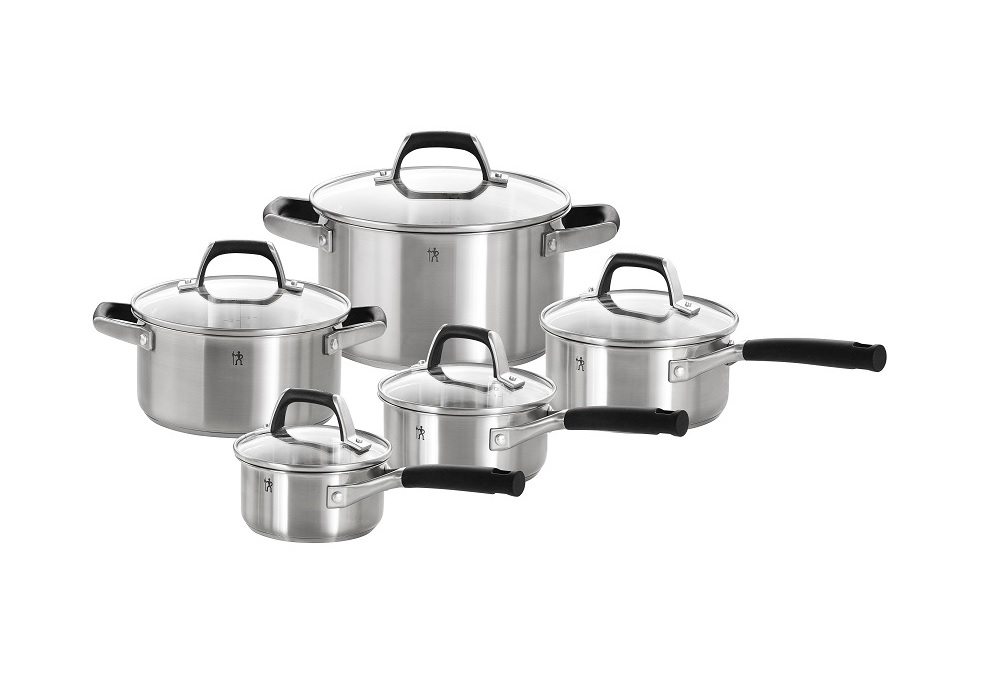 Style Basic 10 Piece Stainless Steel Cookware Set | White Stone