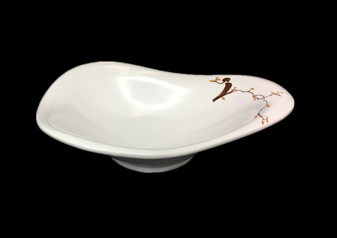 Whitestone Ceramic Bowl,Tongue Shape-Pis, 10-1/4'' X 8'' | White Stone