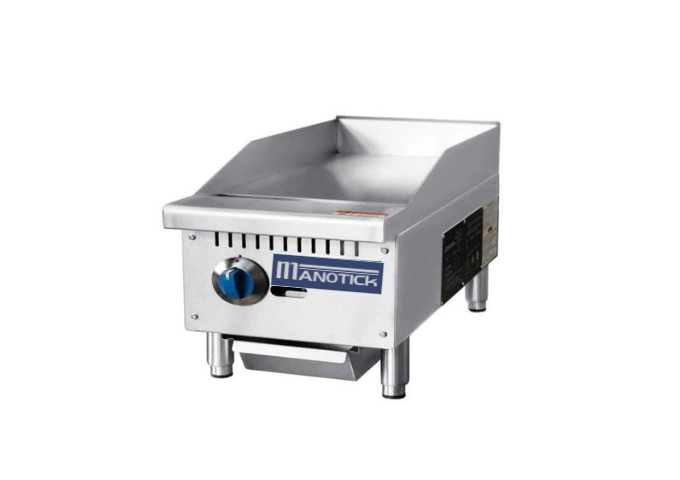 Manotick MT-G12-M 12'' Gas Countertop Griddle with Manual Controls -30,000 BTU | White Stone