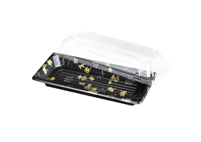 6.5'' x 3.5'' Plastic Rectangular Sushi Tray, 600/Sets | White Stone