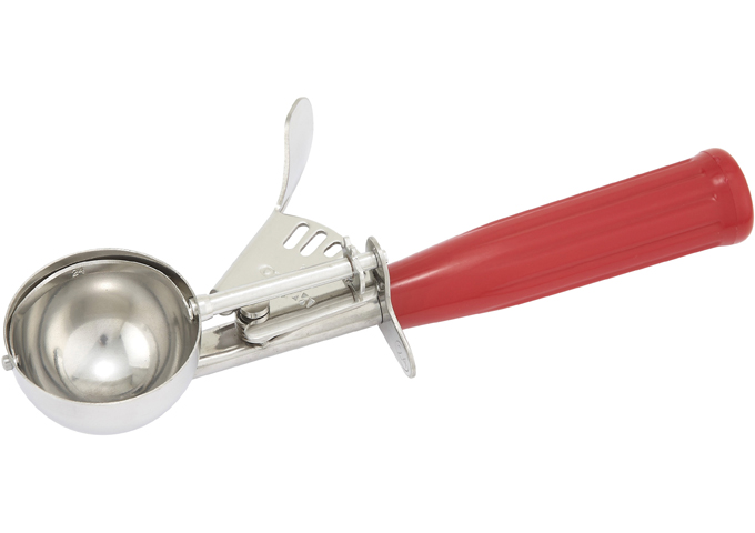 Ice Cream Disher, Size 24, Plastic Hdl, Red | White Stone