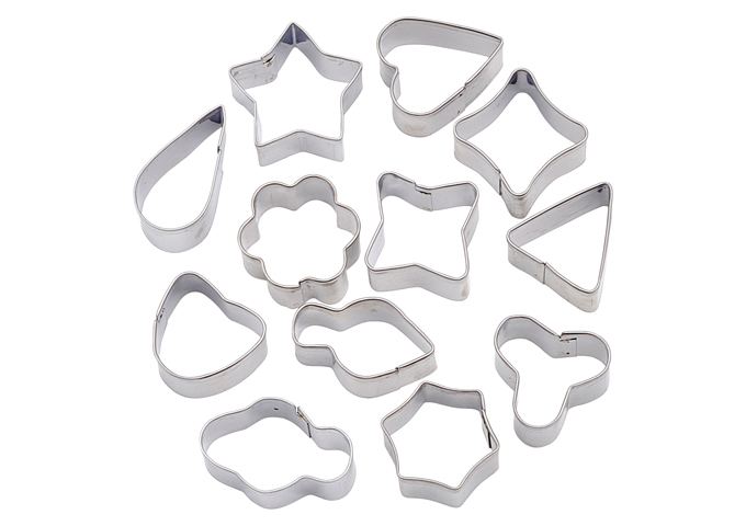 Cookie Cutter Set, Shapes, 12pcs, S/S | White Stone