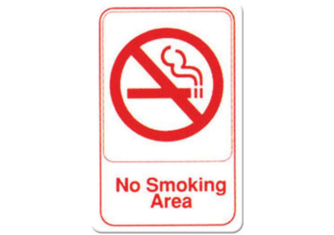 Information Sign, "No Smoking Area", 6" x 9", White | White Stone