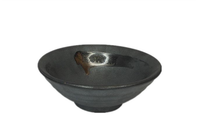 8'' Ceramic Grey Ramen Bowl | White Stone