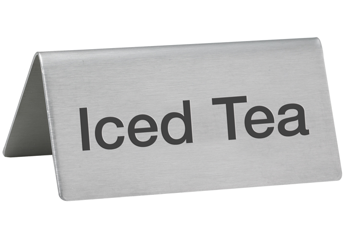 Tent Sign, "Iced Tea", S/S | White Stone