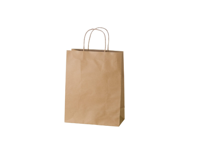 Kraft Shopping Bag with Handles, 13''x7''x13''  - 250/Box | White Stone