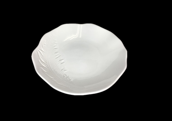 9-1/2" Ceramic White Round Plate -JLD | White Stone