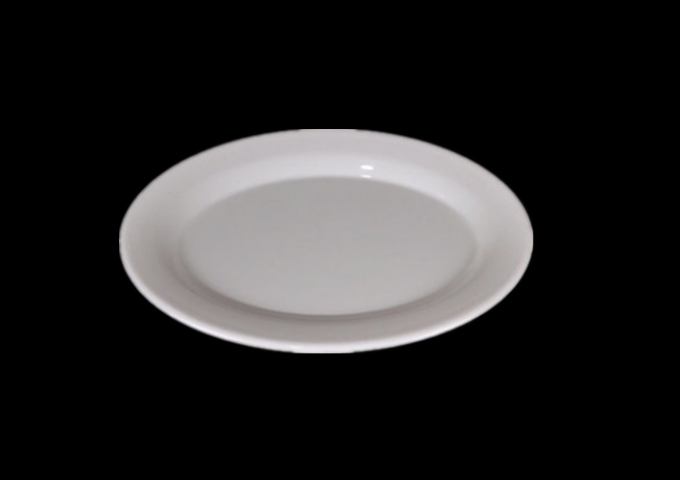 12'' X 8-3/4'' Oval White Plate Melamine | White Stone
