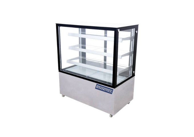 Manotick MT-RD48S 48'' Refrigerated Bakery Display Case w/ Square Glass | White Stone