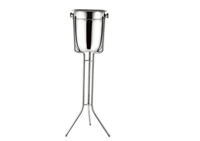 7-3/4''R x 29"H Wine Stand, Stainless Steel | White Stone