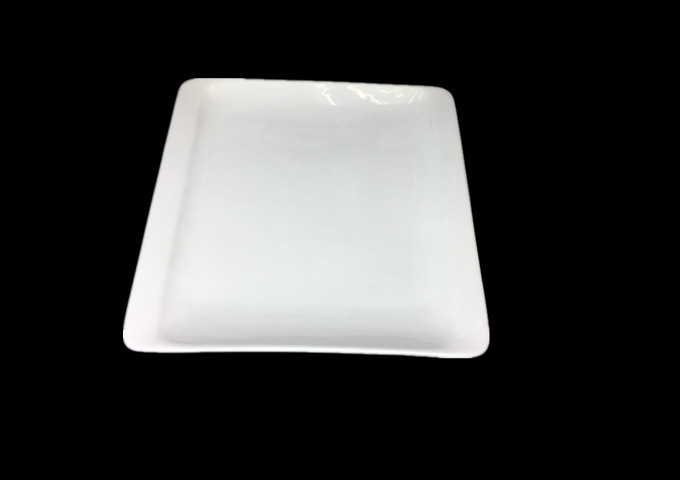10'' Ceramic White Plate, Square - JLD | White Stone