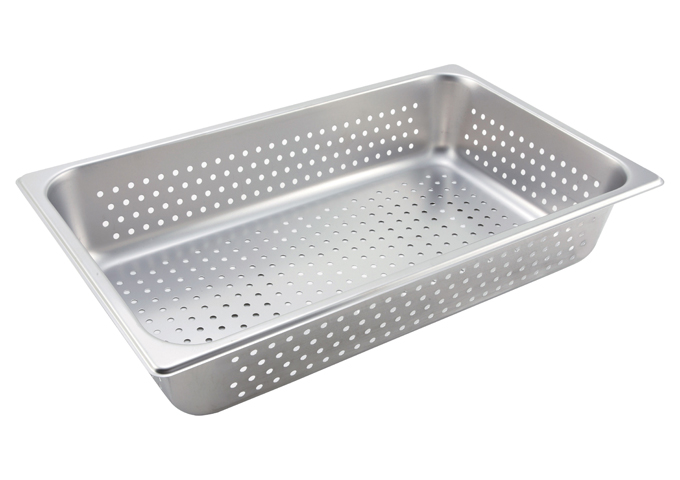 Perforated Steam Pan, Full-size, 4", S/S | White Stone