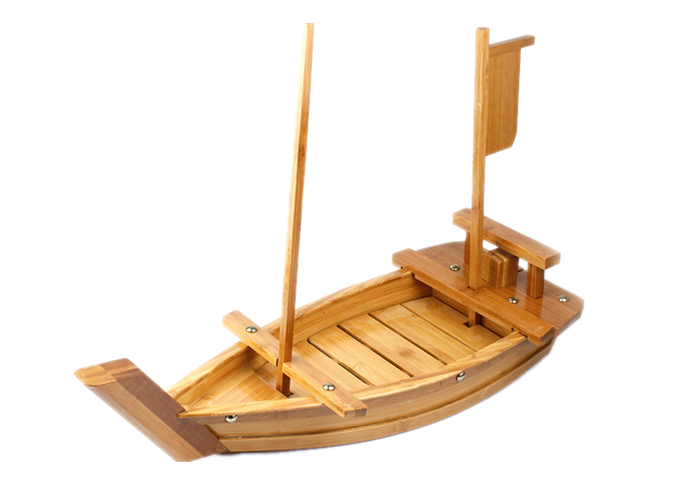 Wood Sushi Boat, 50 cm | White Stone