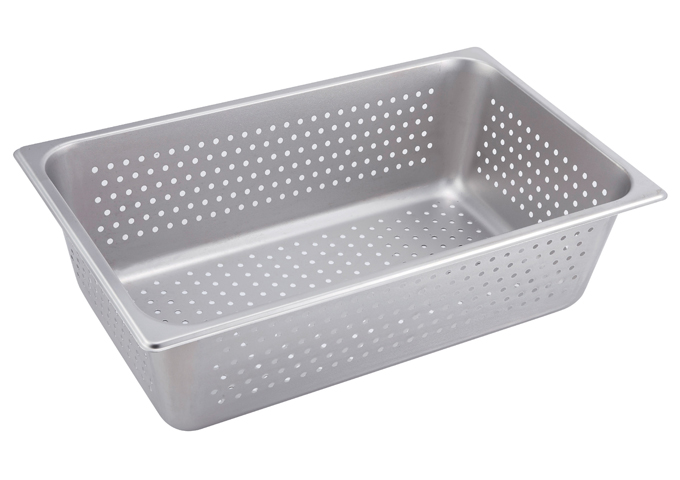 Perforated Steam Pan, Full-size, 6", S/S | White Stone