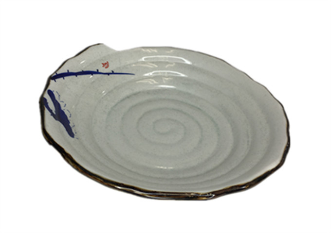 10'' Ceramic Swirl Bowl | White Stone