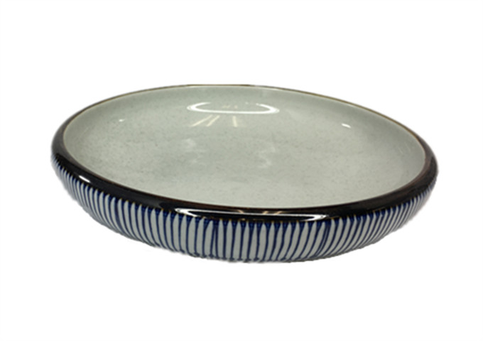 10'' Diameter, 2-1/4" High Ceramic Soup Bowl, Blue Rain | White Stone