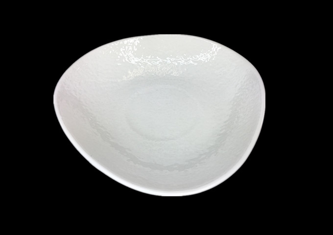 9-1/2'' Ceramic White Soup Plate, Triangle -JLD | White Stone