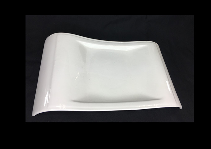 13" X 7-1/2'' Ceramic White Plate - JLD | White Stone