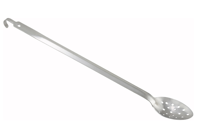 21" Perforated Basting Spoon w/Hook, 2mm, S/S | White Stone