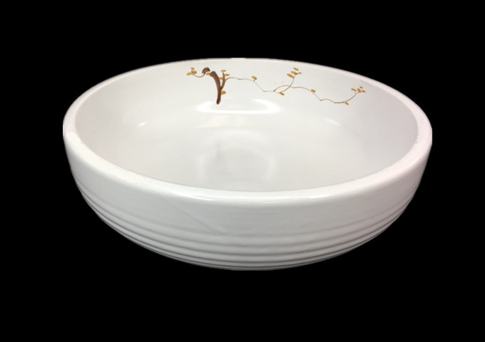 Whitestone Ceramic Soup Bowl, Edge Spiral-Sip,  10" | White Stone