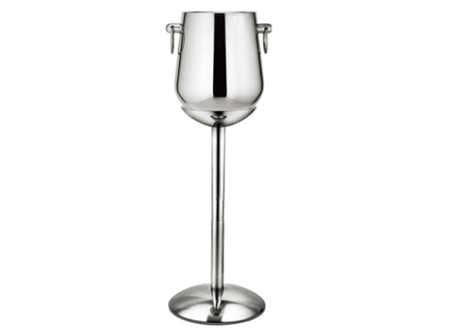7.5"R x 9"H Wine Bucket - Stainless Steel Double Wall | White Stone