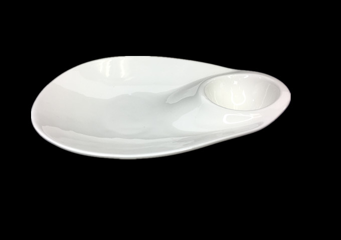 10" x 8'' Ceramic White Plate -JLD | White Stone