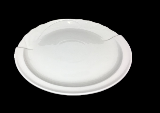 Ceramic White Plate,Round Fish-JLD, 12", Whitestone | White Stone