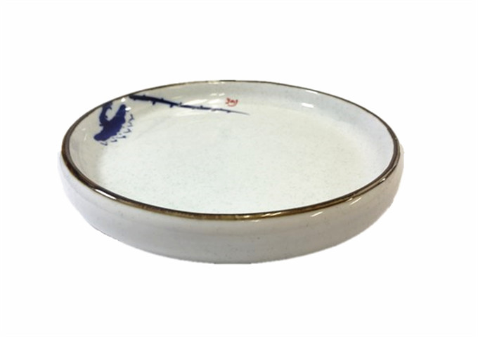 9.5'' Ceramic Round Plate | White Stone
