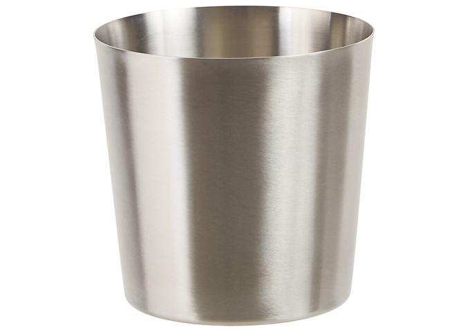Stainless Steel Fry Cup, Satin Finish, Solid, 3.25" Dia. X 3.5" H | White Stone