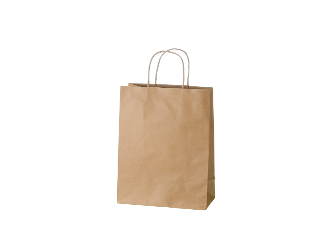 Kraft Shopping Bag with Handles, 8''x4.5''x10'' - 250/Box | White Stone