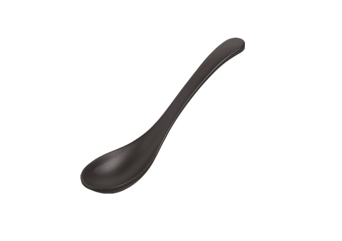 8'' Length Black Spoon, Melamine | White Stone