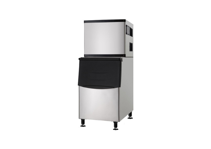 Manotick MT-M500A Air Cooled Modular Full Cube Ice Machine with Bin - 500 lb. | White Stone