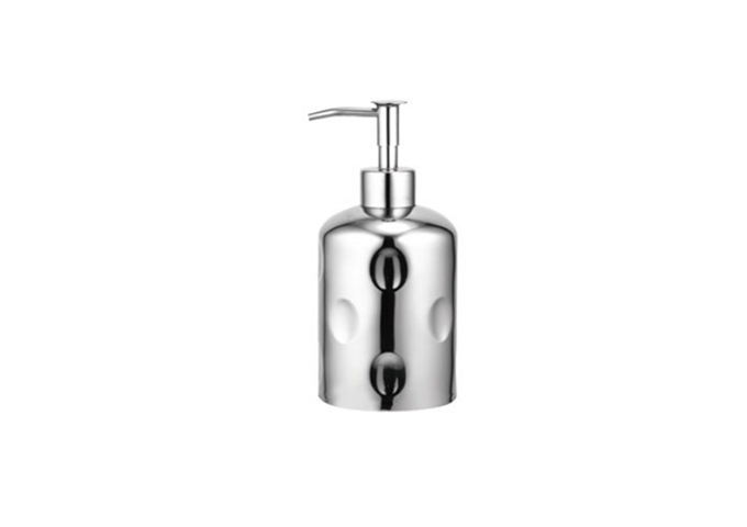 Soap Dispenser, Stainless Steel Finger Print Shape | White Stone
