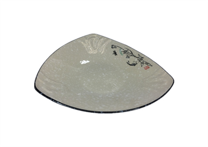 9'' Ceramic Triangle Magnolia Bow | White Stone
