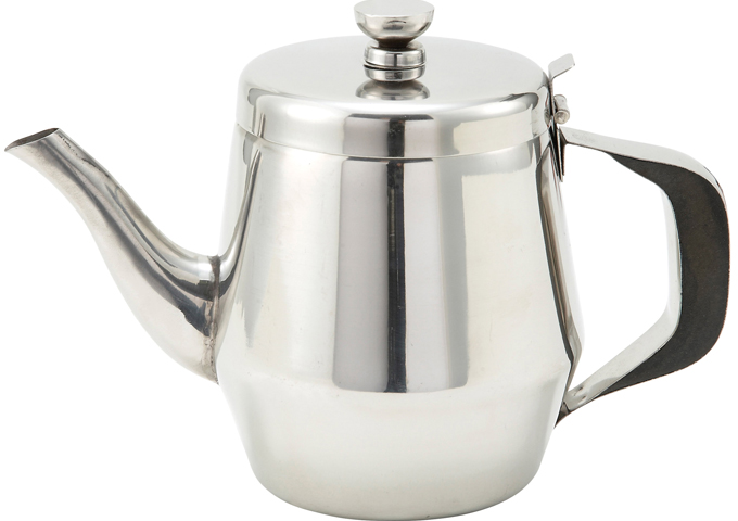 32 oz Teapot, Gooseneck, Stainless Steel | White Stone