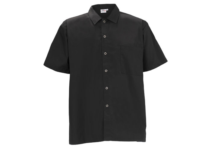 Chef shirts, snap button, black, M | White Stone