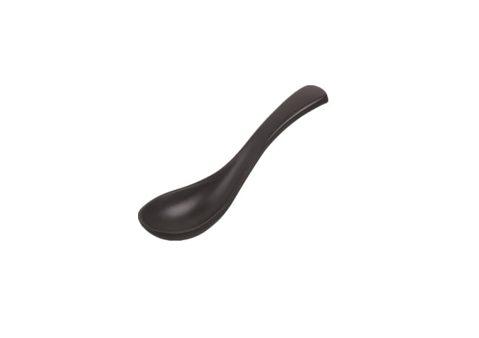 5-1/2'' Length Black Spoon, Melamine | White Stone