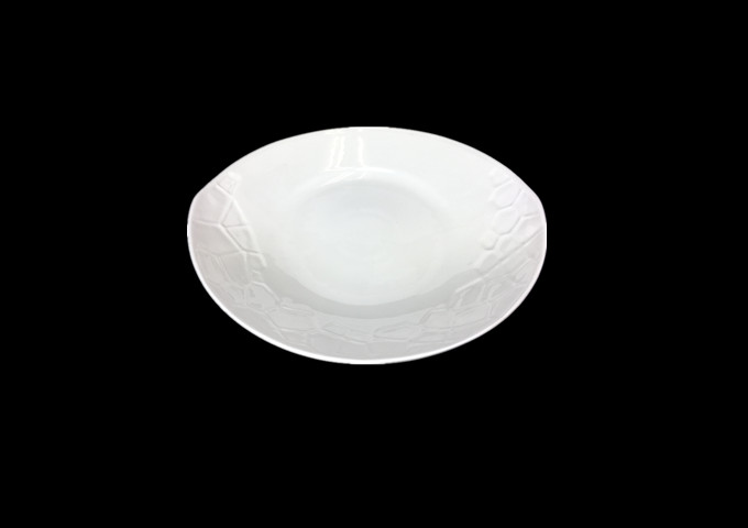 9.5"  X 9'' Ceramic White Plate -JLD | White Stone