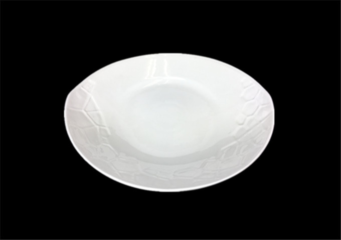 11-1/2" X 10-1/2'' Ceramic White Round Soup Plate -JLD | White Stone