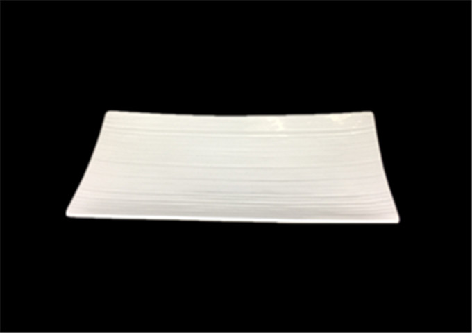 15-3/4" X 7-1/2'' Ceramic White Plate, Perfect Line -JLD | White Stone