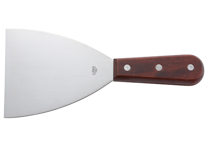 Scraper, Wooden Hdl, 4-5/8" x 3" Blade, Mirror Finish | White Stone