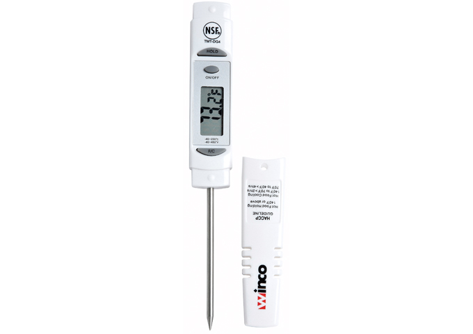 Digital Thermometer, 1-1/4" LCD, 3-1/8" Probe, White | White Stone