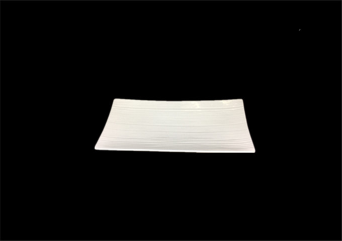 13" X 6-1/4'' Ceramic White Plate, Perfect Line - JLD | White Stone