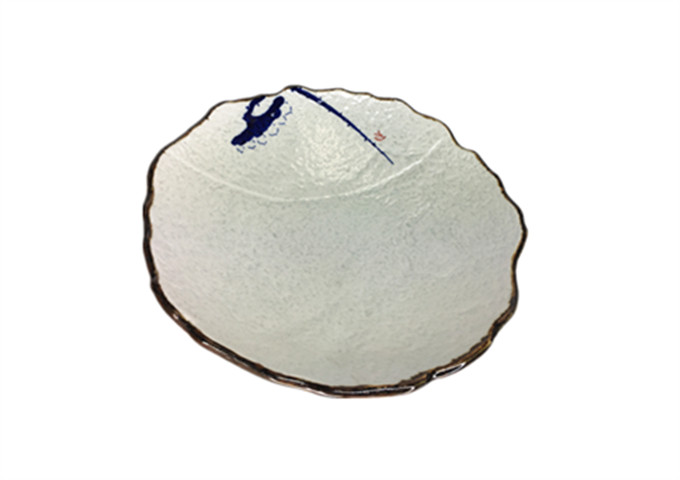 10'' Ceramic Stone Art Soup Plate | White Stone